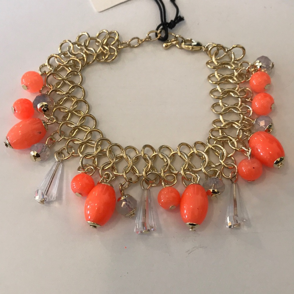 VLD Orange and Crystal statement bracelet